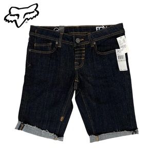 Fox Junior Size 1 Moto Bermuda Shorts Indigo Denim Jorts
